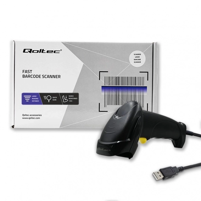 Laser Barcode Scanner 1D USB Zwart