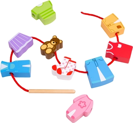 Bigjigs Toys set voor het rijgen van kralen – kleding