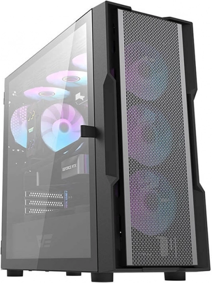 Computerbehuizing Darkflash DK431 Mesh (zwart) + 4 ventilatoren