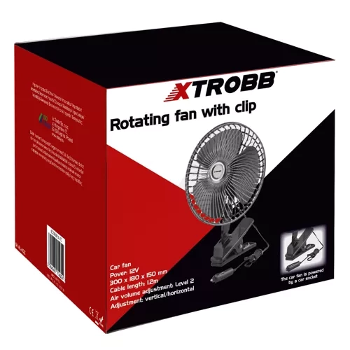 Draaiende autoventilator met clip Xtrobb