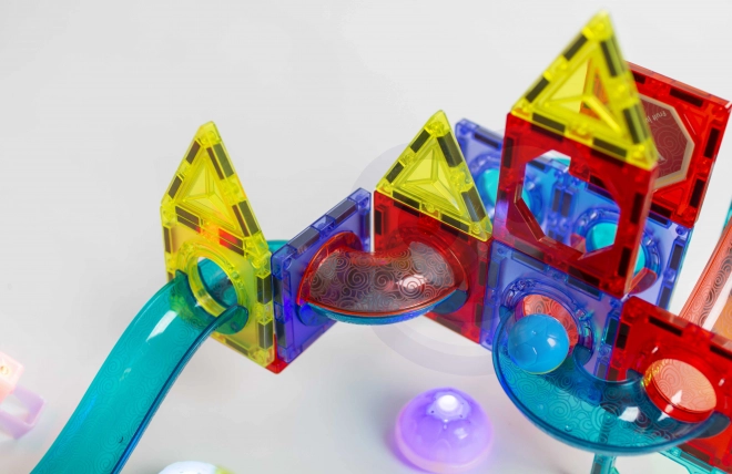 Lichtgevende magnetische knikkerbaan 75 stuks