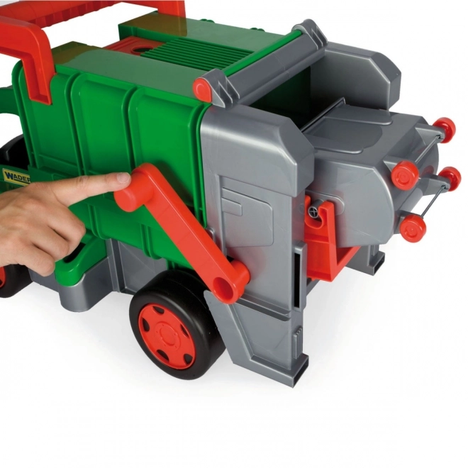 Wader functionele vuilniswagen 65 cm groen set met container van plastic