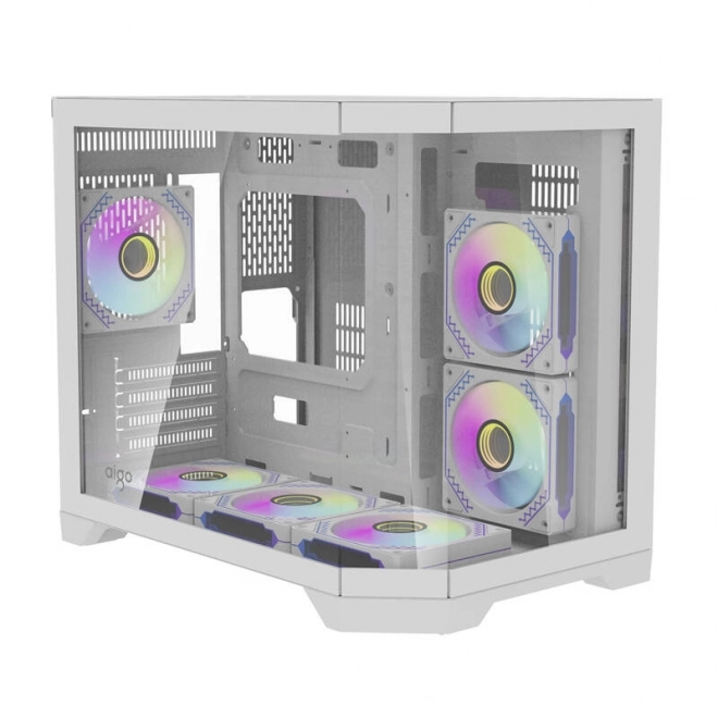 Computerbehuizing Darflash FT418 + 6 aRGB ventilatoren (wit)