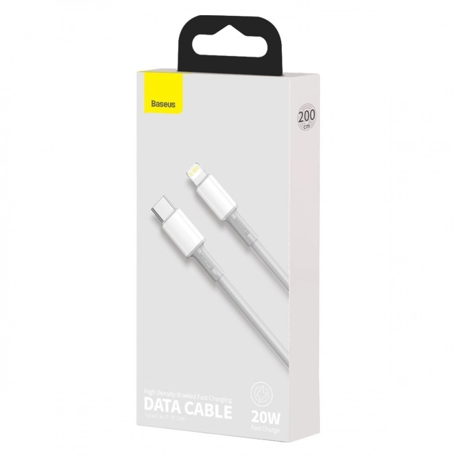 USB-C naar Lightning-kabel Baseus met hoge dichtheid gevlochten, 20W, PD, 2m
