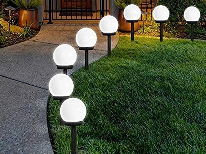 Zonne tuinlampen witte bollen met LED-verlichting