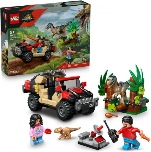 LEGO Jurassic World – ontsnapping voor de raptor in de terreinwagen