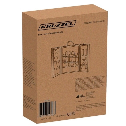 Box + houten gereedschapsset 22697