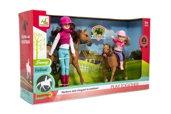 Set Jockeys met Paarden Play Together