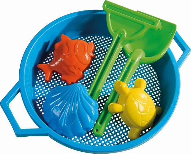 Zandzeef met accessoires - blauw