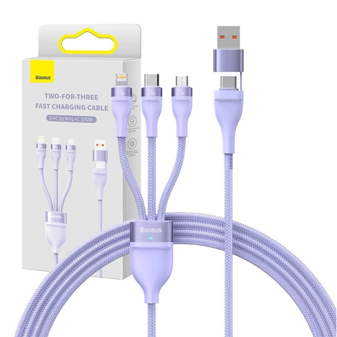 Kabel Baseus Flash Series 2v1 USB-C + micro USB + Lightning 100 W