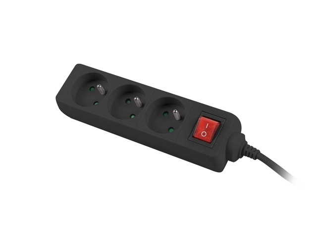 Lanberg verlengkabel 3m zwart