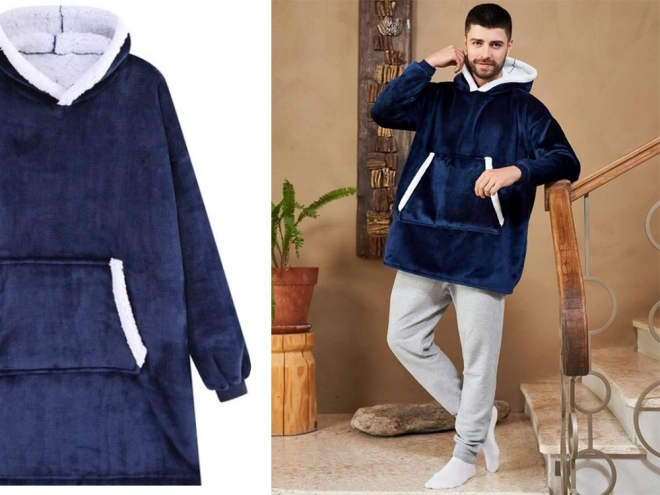 Warme oversized hoodie met capuchon van dikke bont
