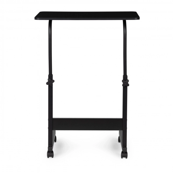 Laptoptafel met wieltjes, tafel bevestigd aan uitschuifbare stoel - zwart