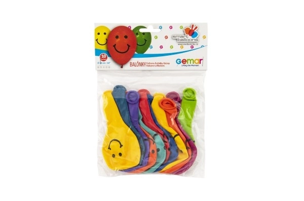 Opblaasbare ballonnen met lachgezichtjes - 10 stuks