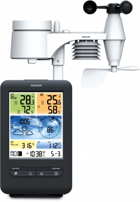 Professioneel weerstation met WiFi-sensor 5v1