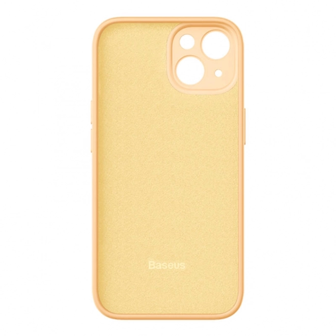 Baseus Vloeibare Silica Gel hoesje voor iPhone 14 geel met gehard glas en reinigingsset – 14 Plus