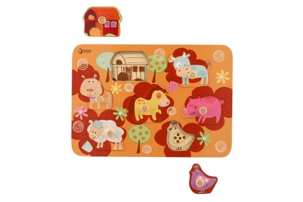 Houten inlegpuzzel voor de kleintjes - boerderij