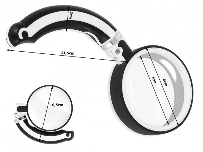 Klassieke opvouwbare loep met handvat 90 mm