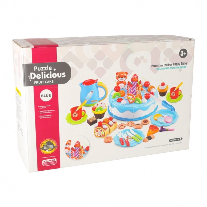Verjaardagstaart blauw - 80 delen