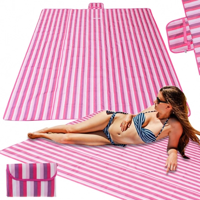 Roze opvouwbare strand- en picknickdeken