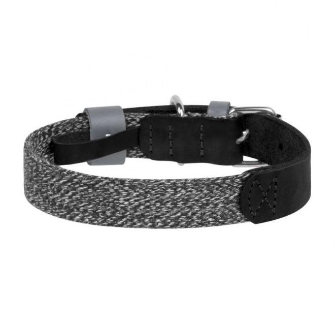 Halsband voor hond van natuurlijk leer met QR-code Waudog
