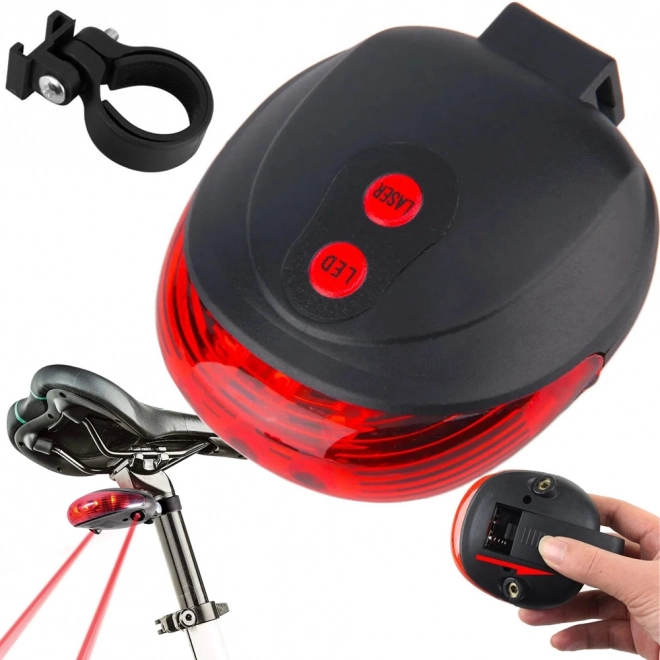 Achterlicht voor de fiets met LED en laser