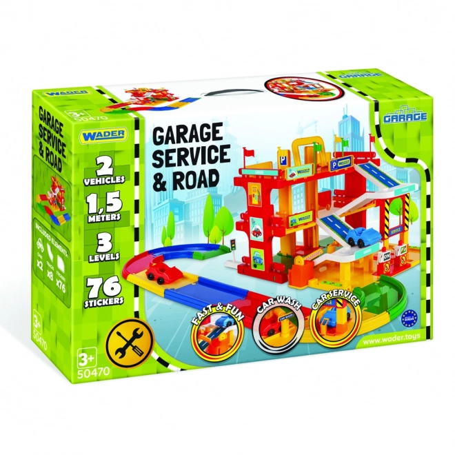 Garage Service met wegbaan van Wader