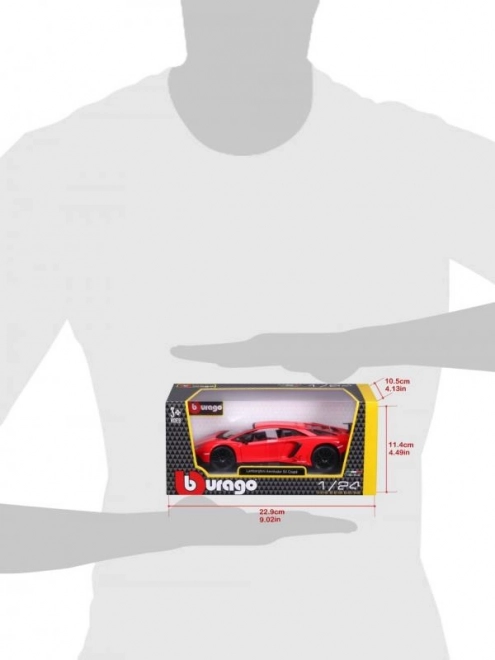 Metalen model Bburago Lamborghini Aventador rood 1:24