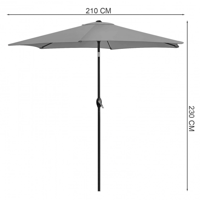 Opvouwbare grijze tuinbalkonparasol 210 cm