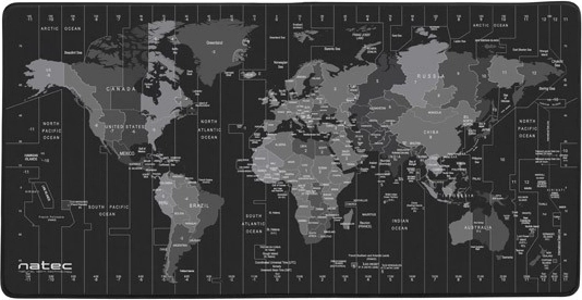 Muismat Natec Time Zone Map Maxi 800x400