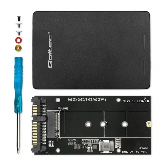Adapter voor M.2 SSD-schijf | SATA NGFF naar SATA III | 2TB | Supersnelle 6Gb/s | zwart