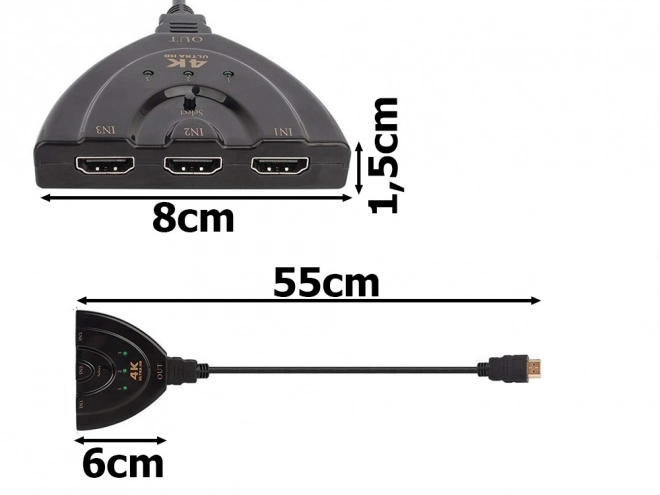Hdmi 3-poort 4k schakelaar