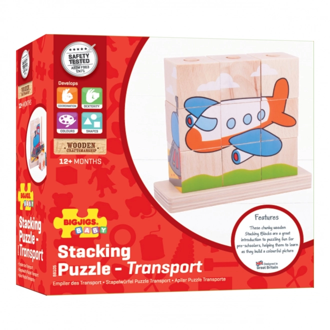Houten puzzel Bigjigs Baby Vervoersmiddelen