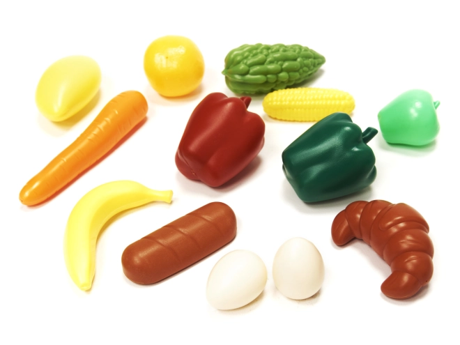 Kleurige plastic etenswaren