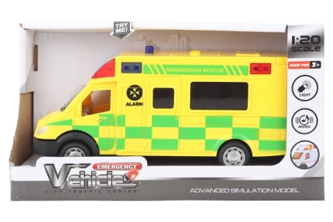 Ambulance auto geel op batterijen