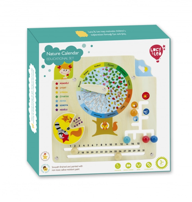 Lucy & Leo Natuurlijke Kalender - houten educatieve speelbord