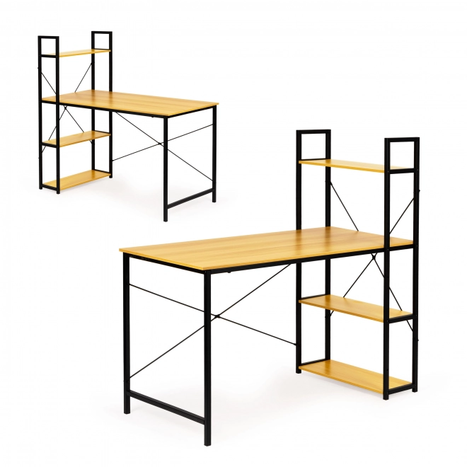 Houten computertafel met loft planken