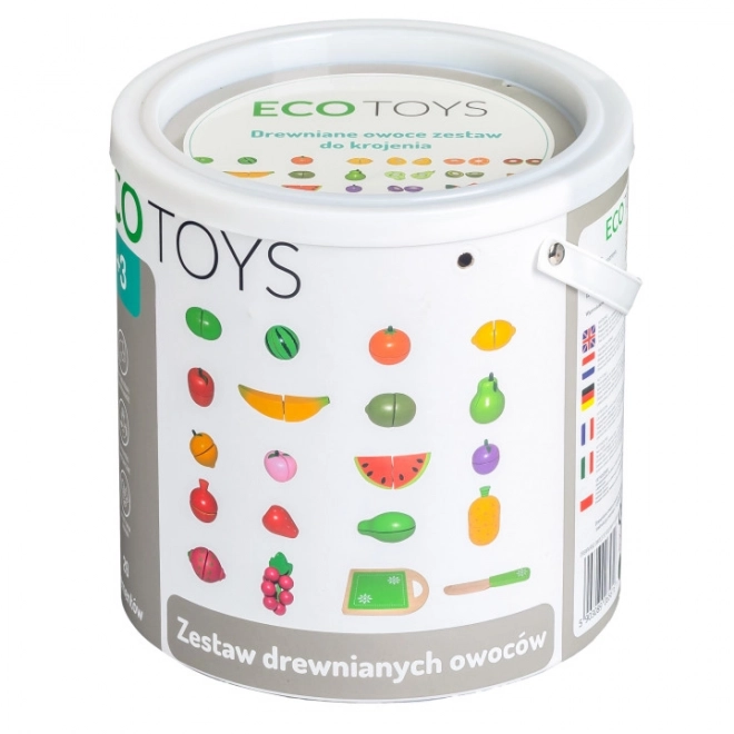 Houten fruit om te snijden, 20 stuks ECOTOYS
