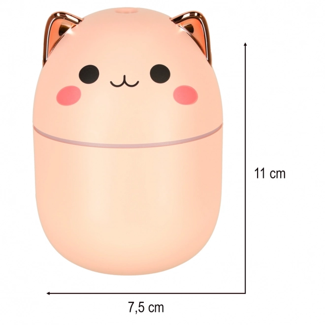 Roze luchtbevochtiger en olie diffuser in de vorm van een kat