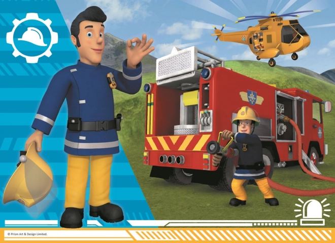Minipuzzel miniMAXI 20 stukjes Heroïsche Brandweerman Sam 4 soorten in doosje 11x8x4cm