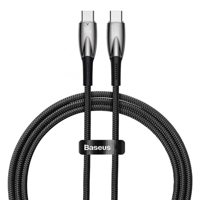 Kabel Baseus Glimmer USB-C naar USB-C 100W 1m Zwart