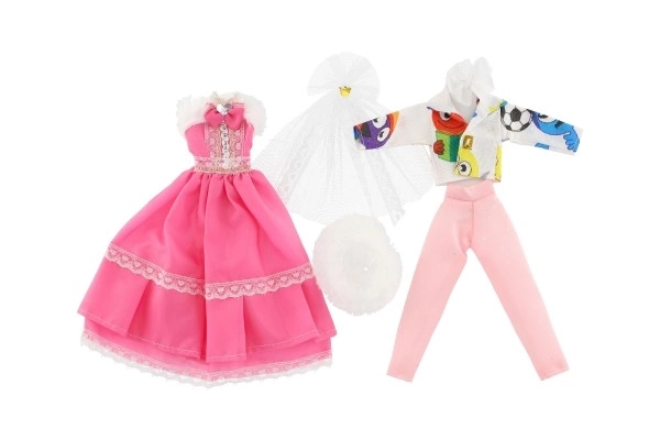 Poppenkleertjes met accessoires - 2 stuks