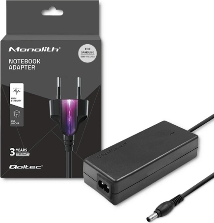 Netadapter voor SAMSUNG 60 W, 19 V, 3,15 A, 5,5 × 3,5 mm + pin – QOLTEC