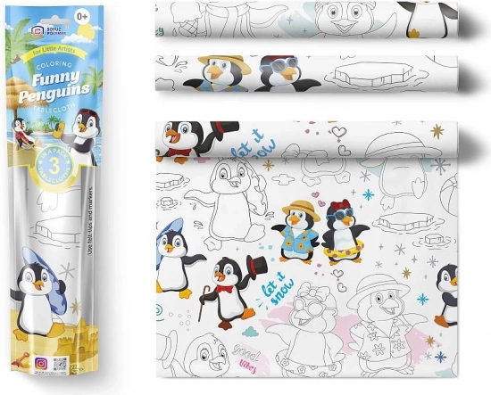 Kleurtafels 3 stuks - Vrolijke pinguïns