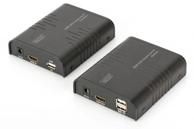 KVM-extender (HDMI+USB) tot 120m over Cat.5e UTP of IP, 1080p FHD 60Hz, audio