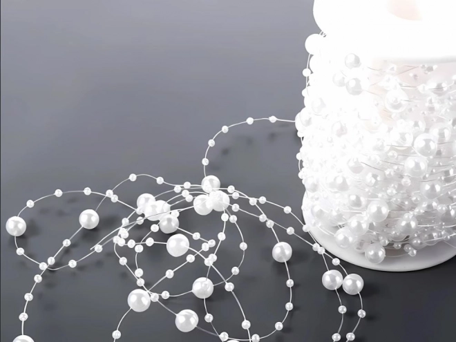 Parelslinger witte parels kerstboomdecoratie