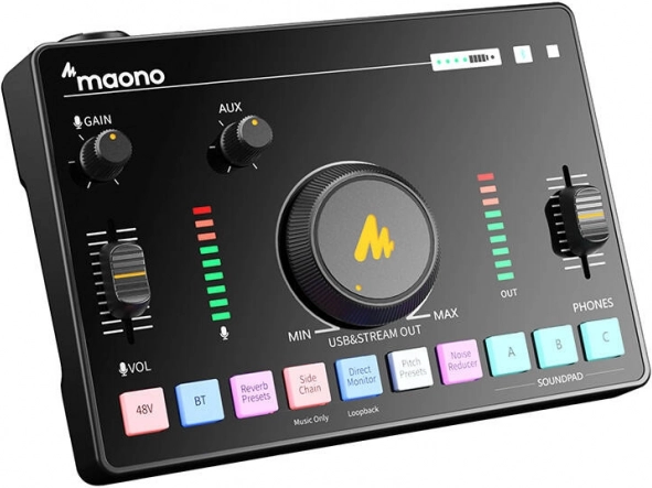 Maono AMC2 Neo geluidskaart en mengpaneel voor stream en podcast