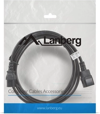 Lanberg verlengkabel voor voedingskabel IEC 320 C13–C14, 3 m, zwart