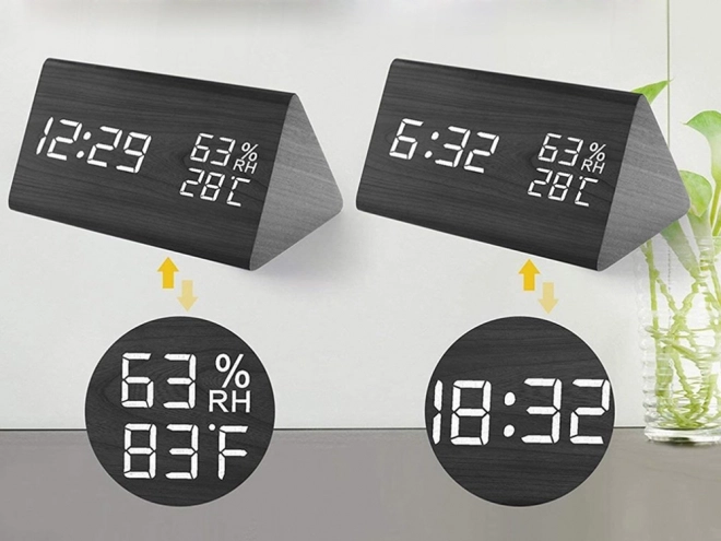 Multifunctionele elektronische wekker met thermometer en hygrometer