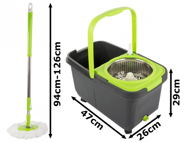 Roterende mop met 2 microvezelpads en doseeremmer